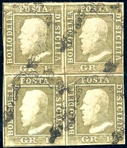 1859 - 1 grano bruno oliva chiaro, II tavola ... 