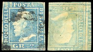 1859 - 2 grana azzurro chiaro, II tavola, ... 