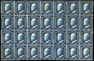 1859 - 10 grana azzurro cupo (12), ... 