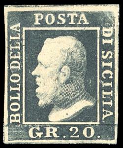 1859 - 20 grana ardesia scuro, posiz. 7 ... 