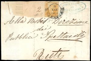 1857 - 1 soldo ocra su grigio (2), perfetto ... 