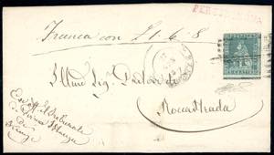 1857 - 2 crazie verde azzurro su grigio ... 