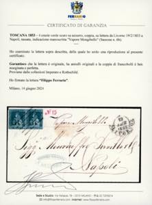 1853 - 4 crazie verde scuro su ... 