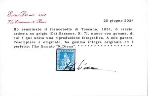 1851 - 6 crazie adesia su carta ... 