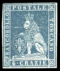 1851 - 6 crazie adesia su carta grigia (7), ... 