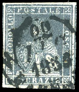 1851 - 6 crazie ardesia su grigio (7), ... 