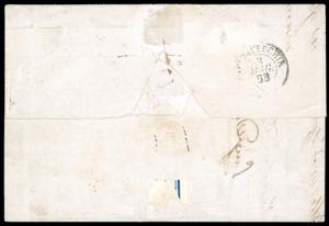 1853 - 6 crazie, azzurro scuro su ... 