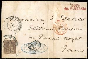 1859 - 9 crazie bruno lillaceo, filigrana ... 