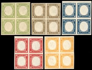 1861 - Non emessi, serie completa (1/5), ... 