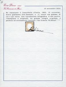 1862 - 10 cent. bistro giallastro ... 