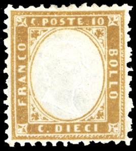 1862 - 10 cent. bistro giallastro (1), ... 