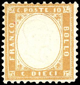 1862 - 10 cent. bistro giallastro (1), ... 