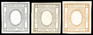 1861/1862 - 1 e 2 cent. grigio nero e 2 ... 