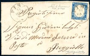 1863 - 15 cent. azzurro tipo ... 