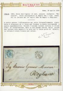 1863 - 15 cent. Litografico, falso ... 