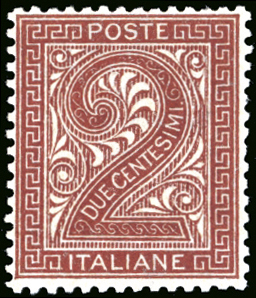 1863 - 2 cent. De La Rue, tiratura di Londra ... 