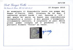 1863 - 5 cent. De La Rue, tiratura ... 