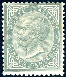 1866 - 5 cent. De La Rue, tiratura di Torino ... 