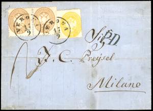 1864 - 15 soldi bruno, dent. 9 1/2, coppia, ... 