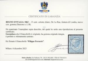 1863 - 15 cent. De La Rue, ... 