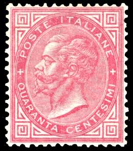 1866 - 40 cent. De La Rue, tiratura di ... 