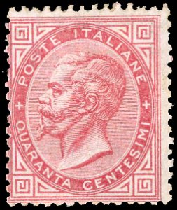 1866 - 40 cent. rosa carminio, De La Rue, ... 