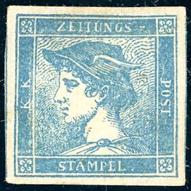 1851 - 3 cent. Mercurio azzurro, I tipo, ... 