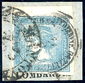 1851 - 3 cent. azzurro grigio Mercurio, ... 