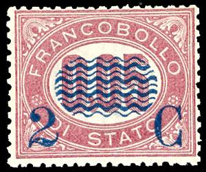 1878 - 2 cent. su 0,05 lire Servizio ... 