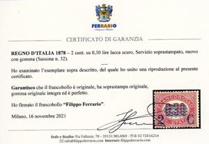 1878 - 2 cent. su 0,30 lire ... 