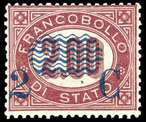 1878 - 2 cent. su 2 lire Servizio ... 