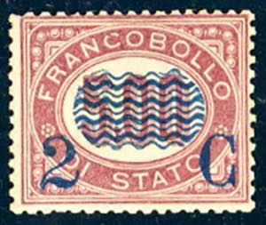 1878 - 2 cent. su 5 lire Servizio ... 