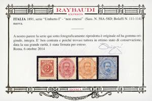 1891 - Non emessi, serie completa ... 