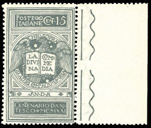 1921 - 15 cent. grigio Dante, non emesso ... 