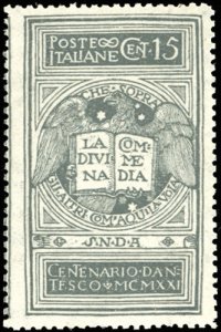 1921 - 15 cent. grigio Dante, non emesso ... 