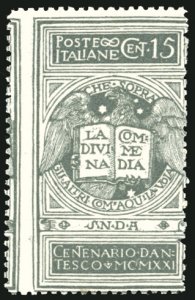 1921 - 15 cent. grigio Dante, non emesso ... 