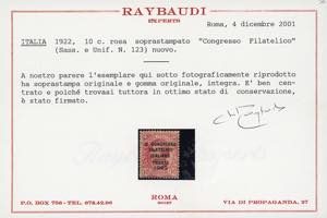 1922 - Congresso Filatelico, ... 