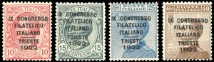 1922 - Congresso Filatelico, soprastampati, ... 