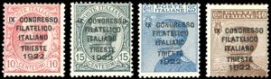 1922 - Congresso Filatelico, soprastampati, ... 