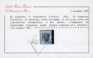 1922 - Congresso Filatelico, terza ... 