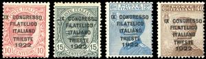 1922 - Congresso Filatelico, terza riga ... 