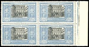 1923 - 1 lira Manzoni (155), blocco di ... 