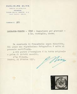 1858 - 4 kr. vermiglio (4a), ... 