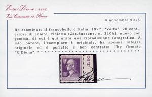 1927 - 20 cent. Volta violetto, ... 