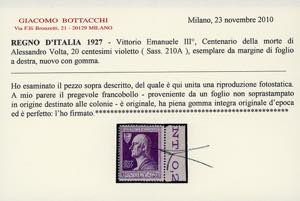 1927 - 20 cent. Volta violetto, ... 