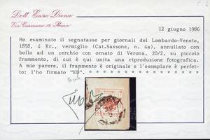 1858 - 4 kr. vermiglio (4a), ... 