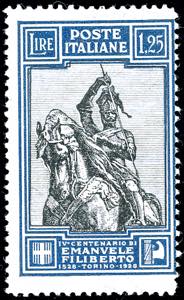 1928 - 1,25 lire Emanuele Filiberto, dent. ... 