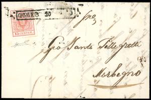 CHIAVENNA, R50 punti 12 - 15 cent. rosso, I ... 