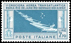 1930 - 7,70 lire Crociera Balbo (25), ottima ... 