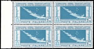 1930 - 7,70 lire Crociera Balbo, blocco di ... 